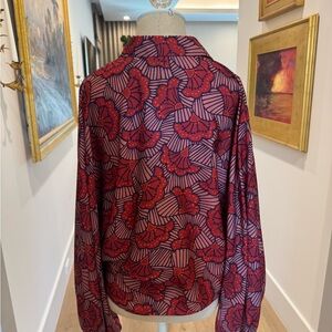 Alexis Red and Pink Floral-Print Blouse